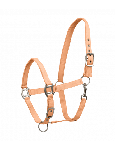 Licol PERLON satin pêche FULL