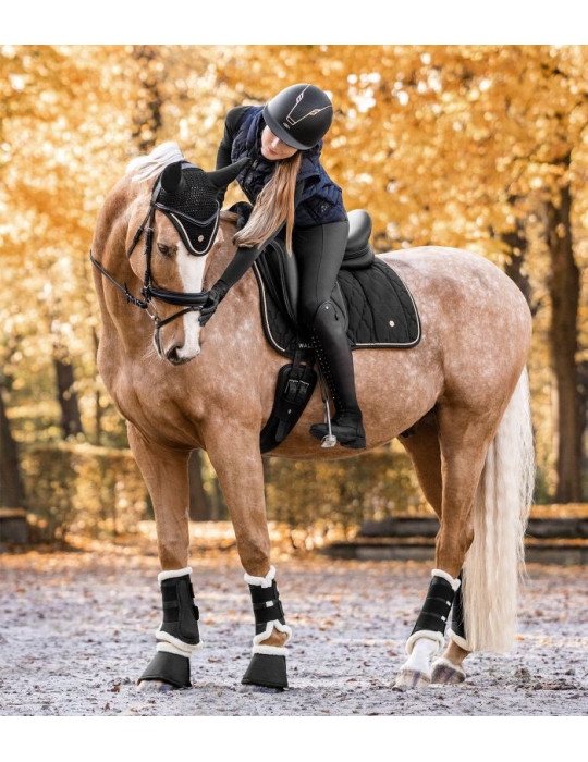Cloches Comfort Fur, lot de 2, noir-nature, M - Nature Horse Langon