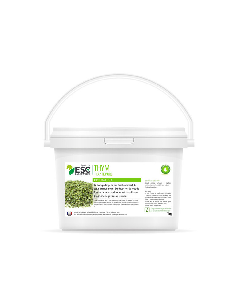 THYM - Hygiène et confort respiratoire cheval - Plante pure 1KG - Natu