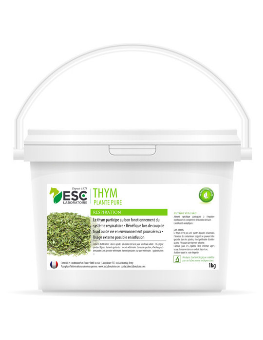 THYM - Hygiène et confort respiratoire cheval - Plante pure 1KG - Natu