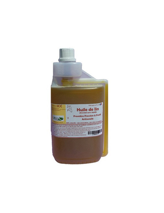 Huile de lin marque HOC par 1 litre - Nature Horse Langon