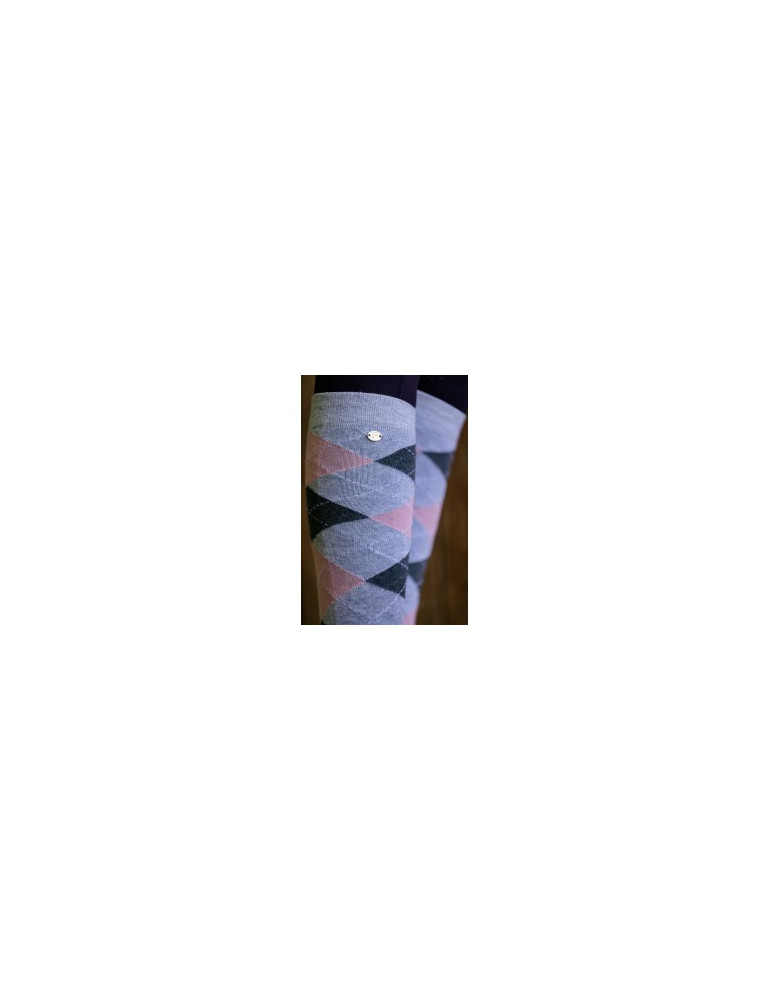 Chaussettes ARGYLE gris/rose 35-38