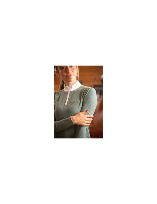 Polo Bruges Mesh ML Sauge M