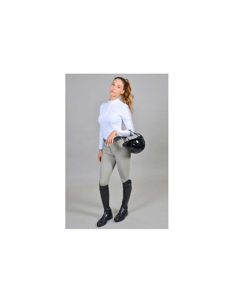 Pannie Polo de concours ML Femme Rider - Blanc (White) - XS - Nature H