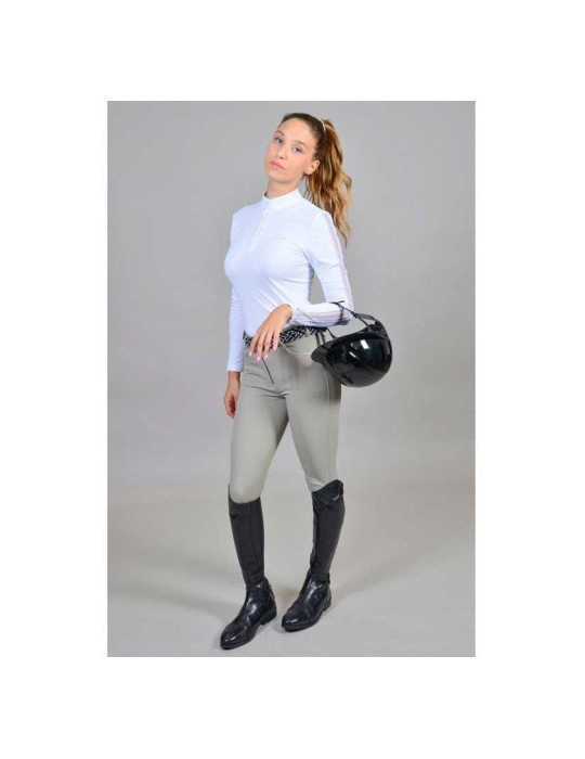 Pannie Polo de concours ML Femme Rider - Blanc (White) - XS - Nature H