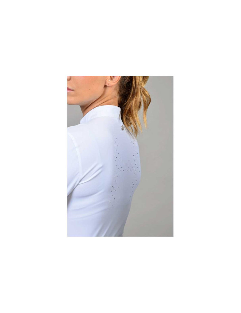 Pannie Polo de concours ML Femme Rider - Blanc (White) - XS - Nature H