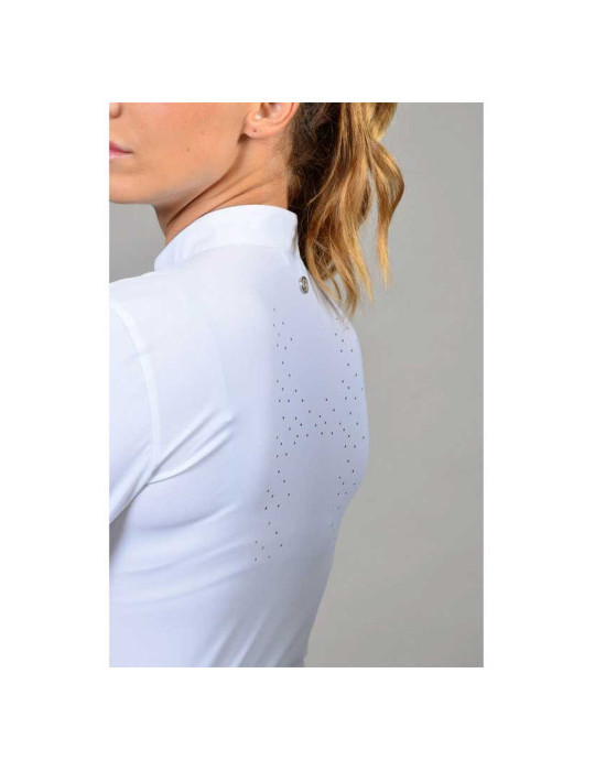 Pannie Polo de concours ML Femme Rider - Blanc (White) - XS - Nature H