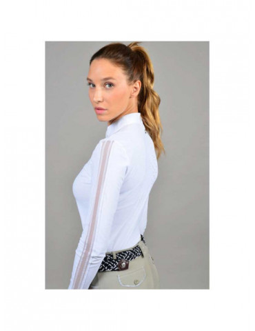 Pannie Polo de concours ML Femme Rider - Blanc (White) - M - Nature Ho