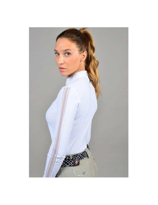 Pannie Polo de concours ML Femme Rider - Blanc (White) - M - Nature Ho