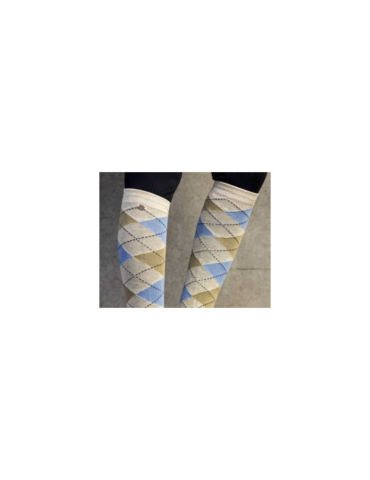 Chaussettes ARGYLE beige/ciel 35/38 - Nature Horse Langon