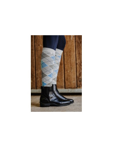 Chaussettes ARGYLE gris/ciel 35/38 - Nature Horse Langon