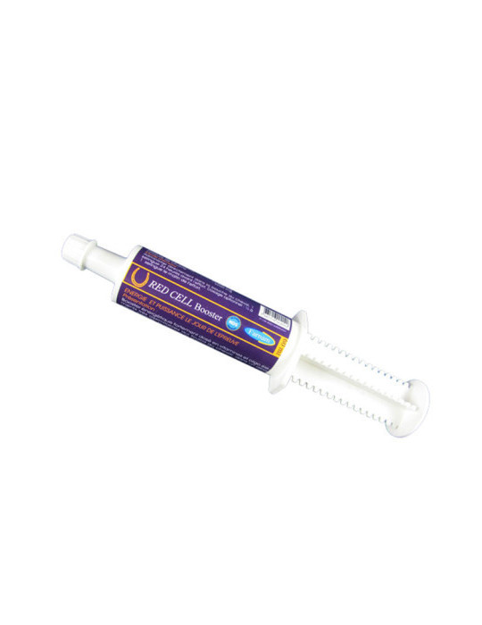 Seringue énergisante Red Cell Booster 60ml Farnam, l'indispensable des chevaux de concours le jour d'une épreuve