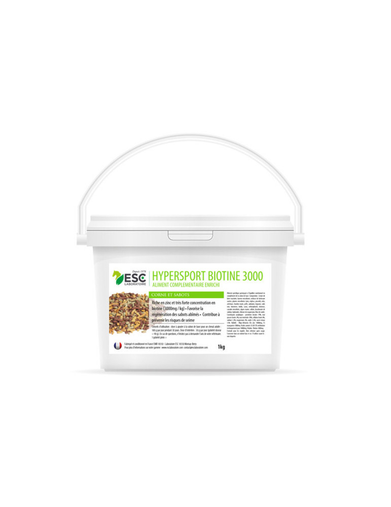 Biotine cheval - HYPERSPORT BIOTINE 3000- Formule concentrée 3000mg/kg