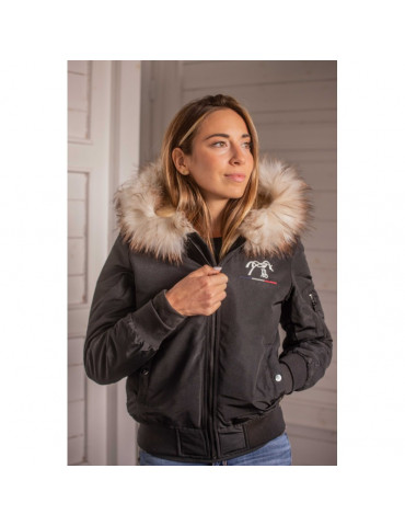 Blouson LYON GLITTER noir L - Nature Horse Langon